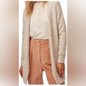 Wilfred Cream Cardigan with Relaxed Fit and Soft Texture, Small